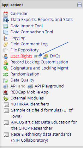 REDCap User Rights