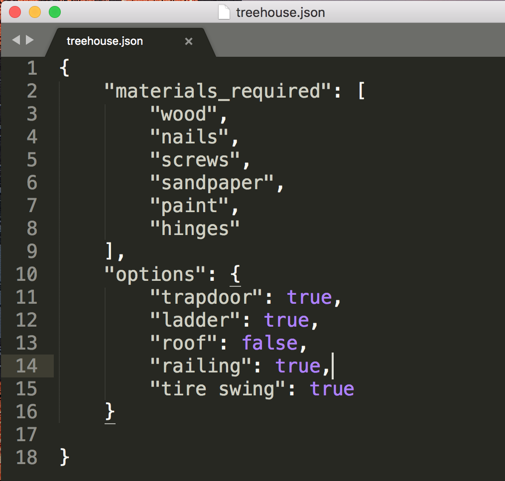 What json (javascript object notation) looks like